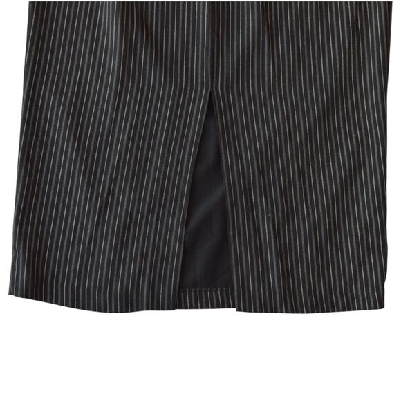 Vintage Black Pinstripe Sheath Dress with Buckled Straps - Size ML - Picture 6 of 7
